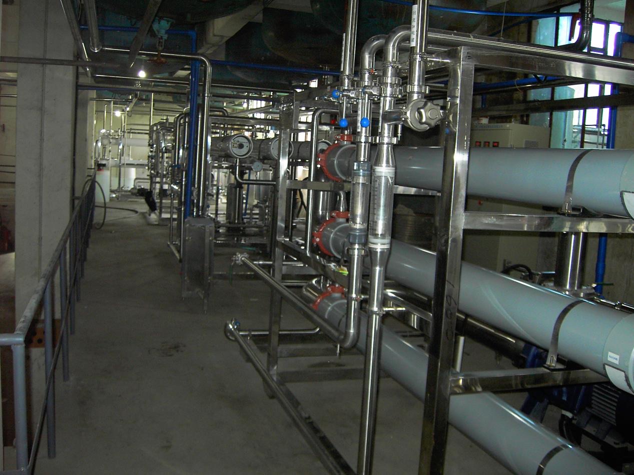 Installed Plum membrane separation system and piping for high-value biopharmaceutical process streams