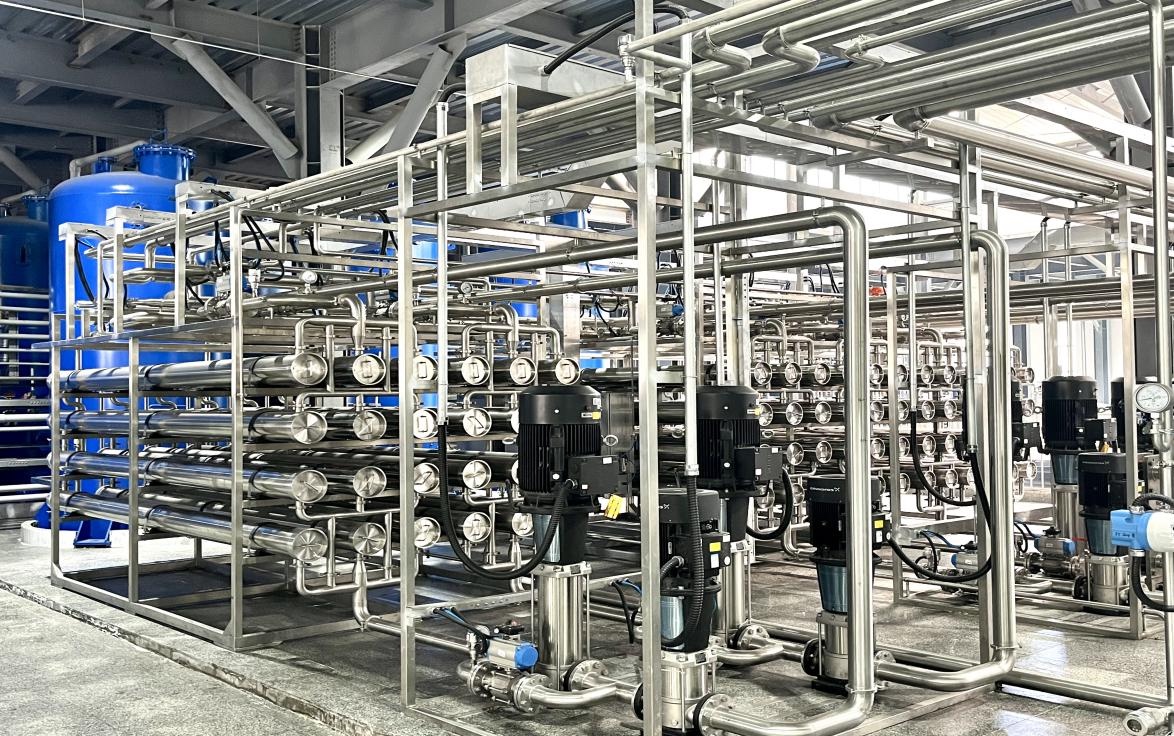 Installed Plum industrial membrane-concentration system for a lactic-acid process stream