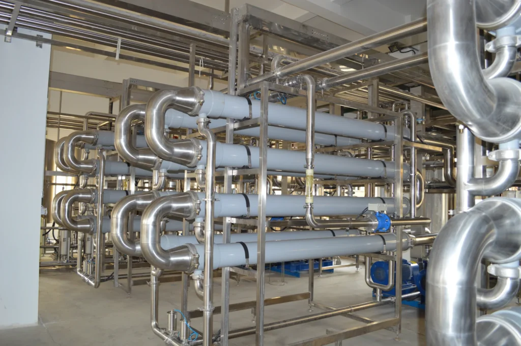 Membrane equipment at a process-fluid separation project