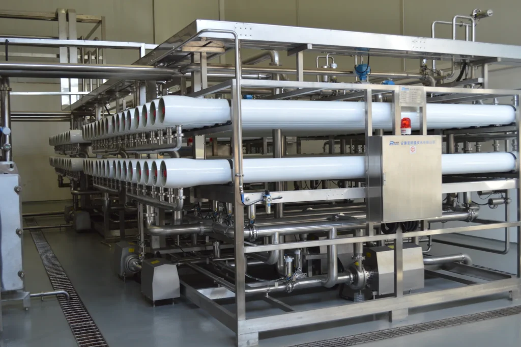 Membrane equipment at a process-fluid separation project
