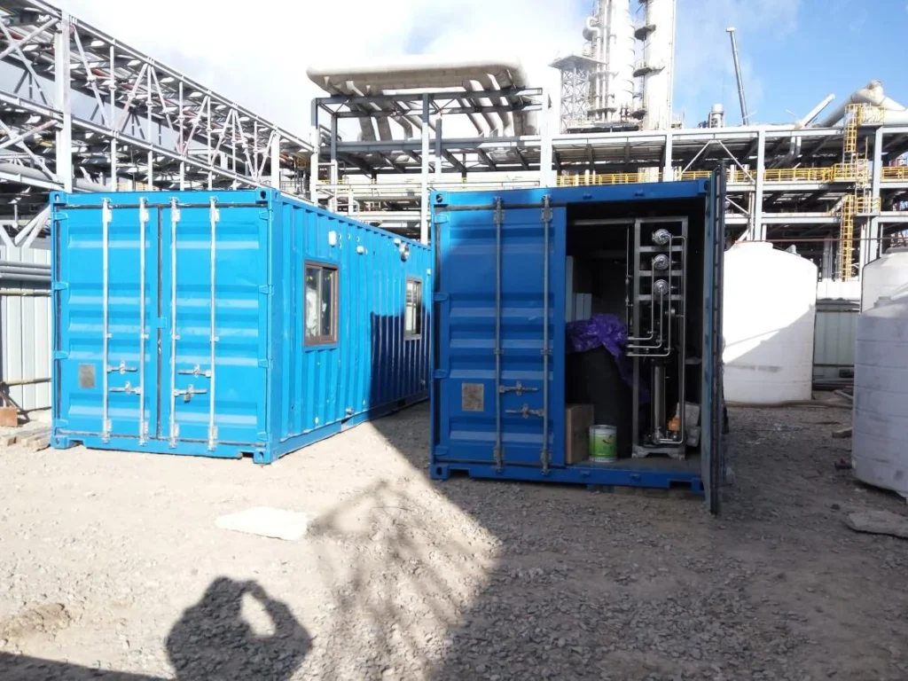 Process equipment at the 24 m³/d RO Brine Reuse and Salt-Separation Pilot